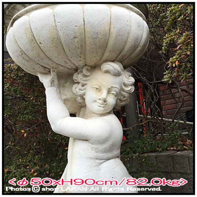 石造花鉢 花鉢と少年 洋風ガーデン クラシック庭園 